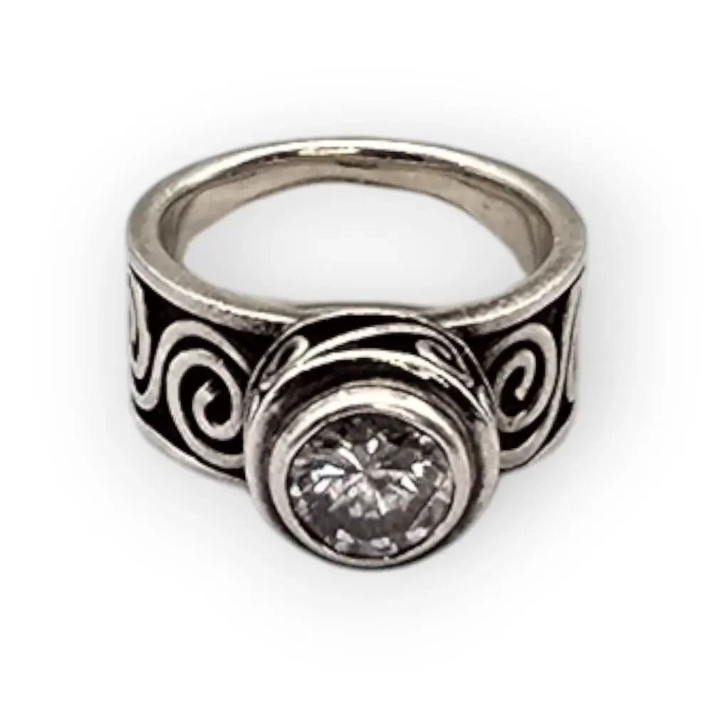 Silpada Solitaire Retired Sterling Silver Eternity Swirl Ring – Size 7.5 - Picture 11 of 13
